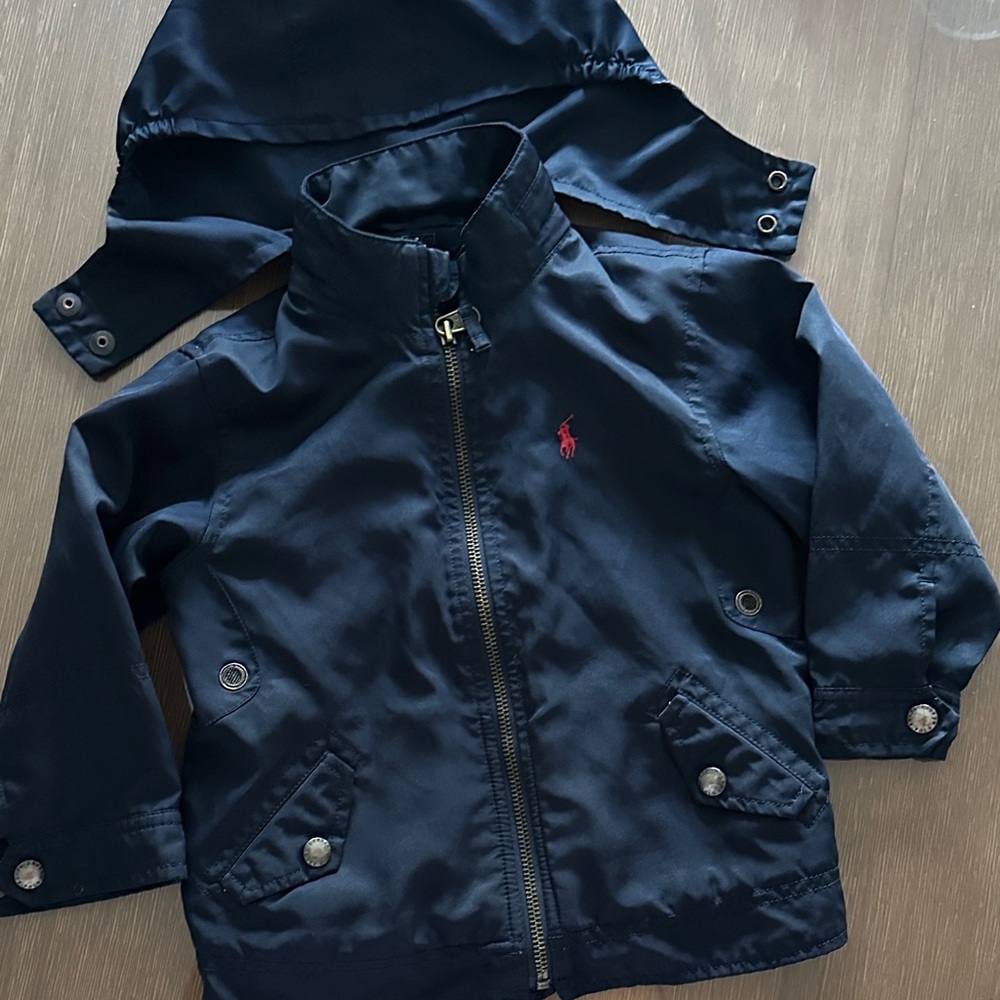 Polo by Ralph Lauren Boys 2T Navy Hooded Jacket with Red Logo
